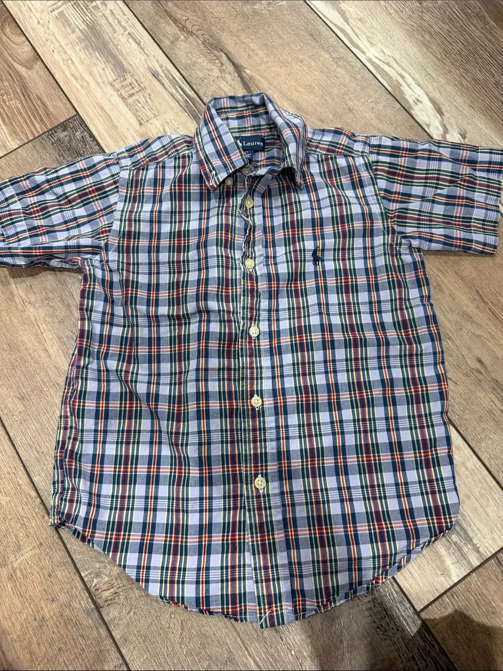 Ralph Lauren Short-Sleeve Plaid Button-Down Size 4T